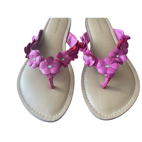 Misbehave Cesare 11 Fuchsia Flower Sandals Size 9 rhinestone fairy whimsical sum - Picture 2 of 11